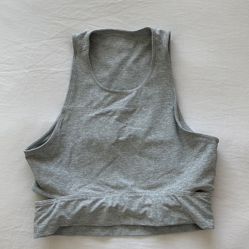 Gray outdoor voices crop top